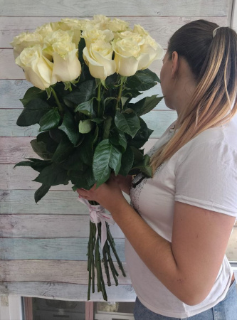 21 роза Мондиаль 90 см